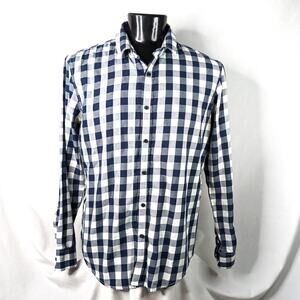American Rag Men's Shirt XL Long Sleeve Blue Gingham Checker Button-Up Casual